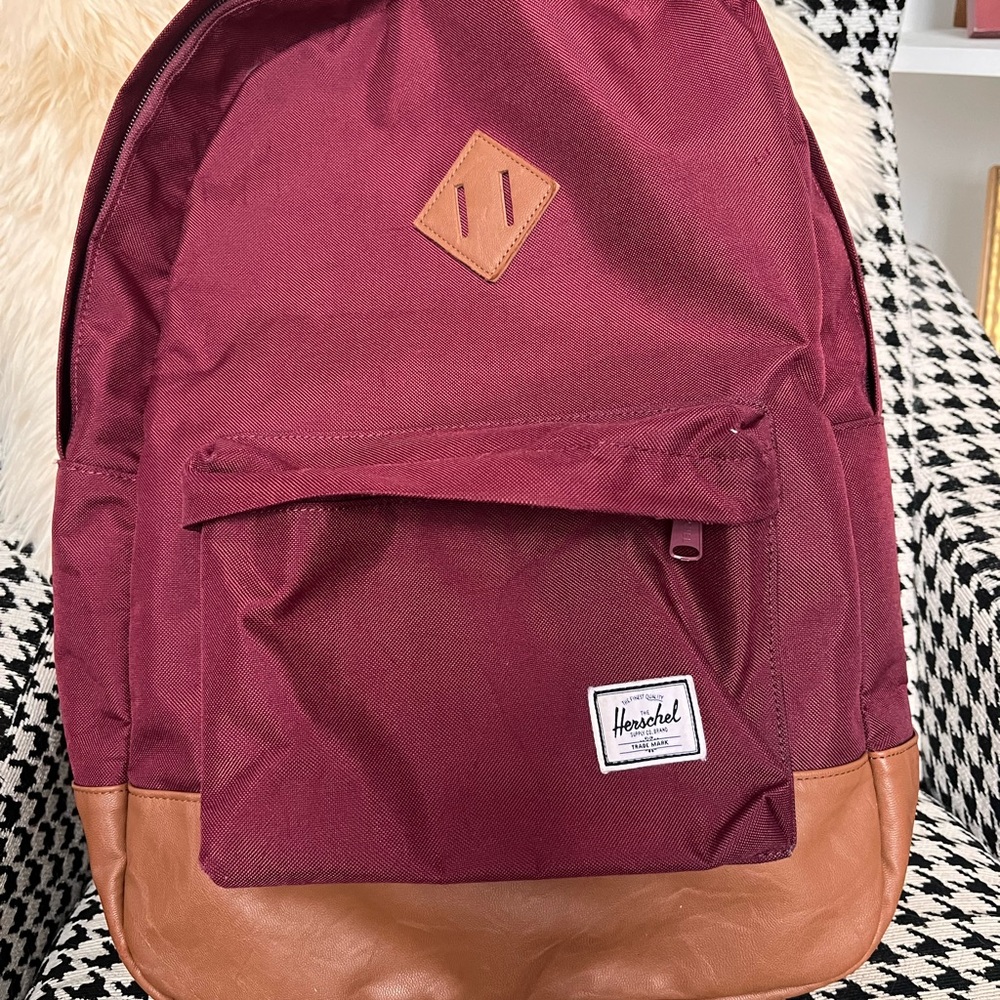 Herschel Supply Company Burgundy and Brown Backpack